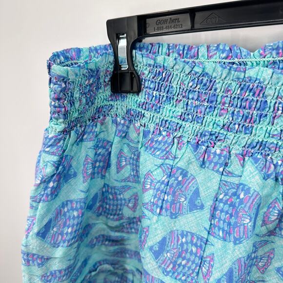 VINEYARD VINES NWT Tang Fish Smocked Skirt in Crystal Blue // L - Picture 5 of 11